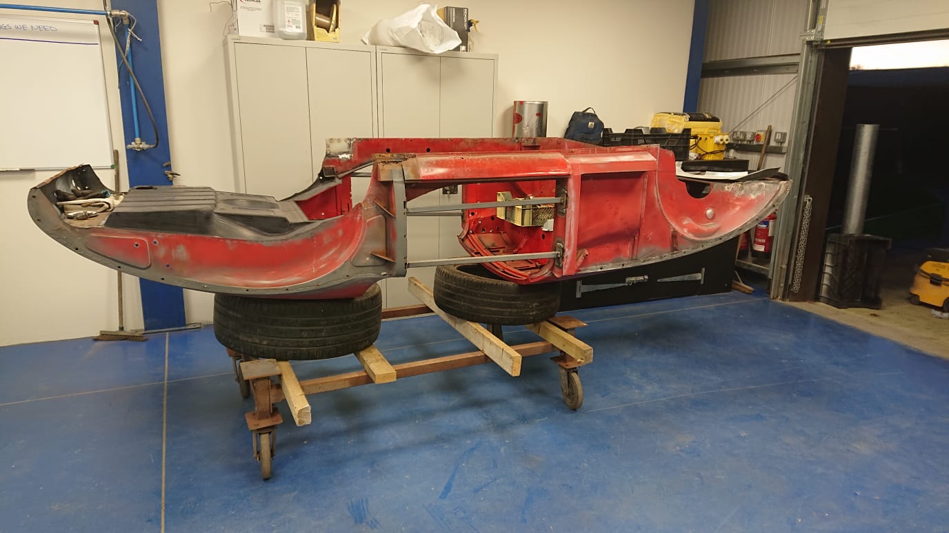 1960_MGA_Chassis_Paint_Prep_See_Chris21 Bridge Classic Cars Bridge