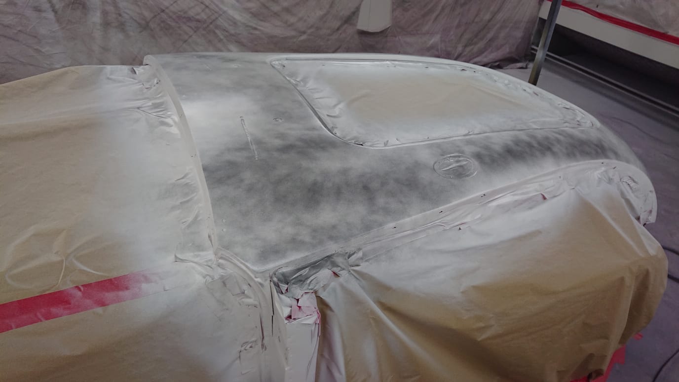 1960 MGA Chris PanelsPrimedWhite GuideCoatOverThem ColouredRaptorInside CompletedPrimerStage26 1