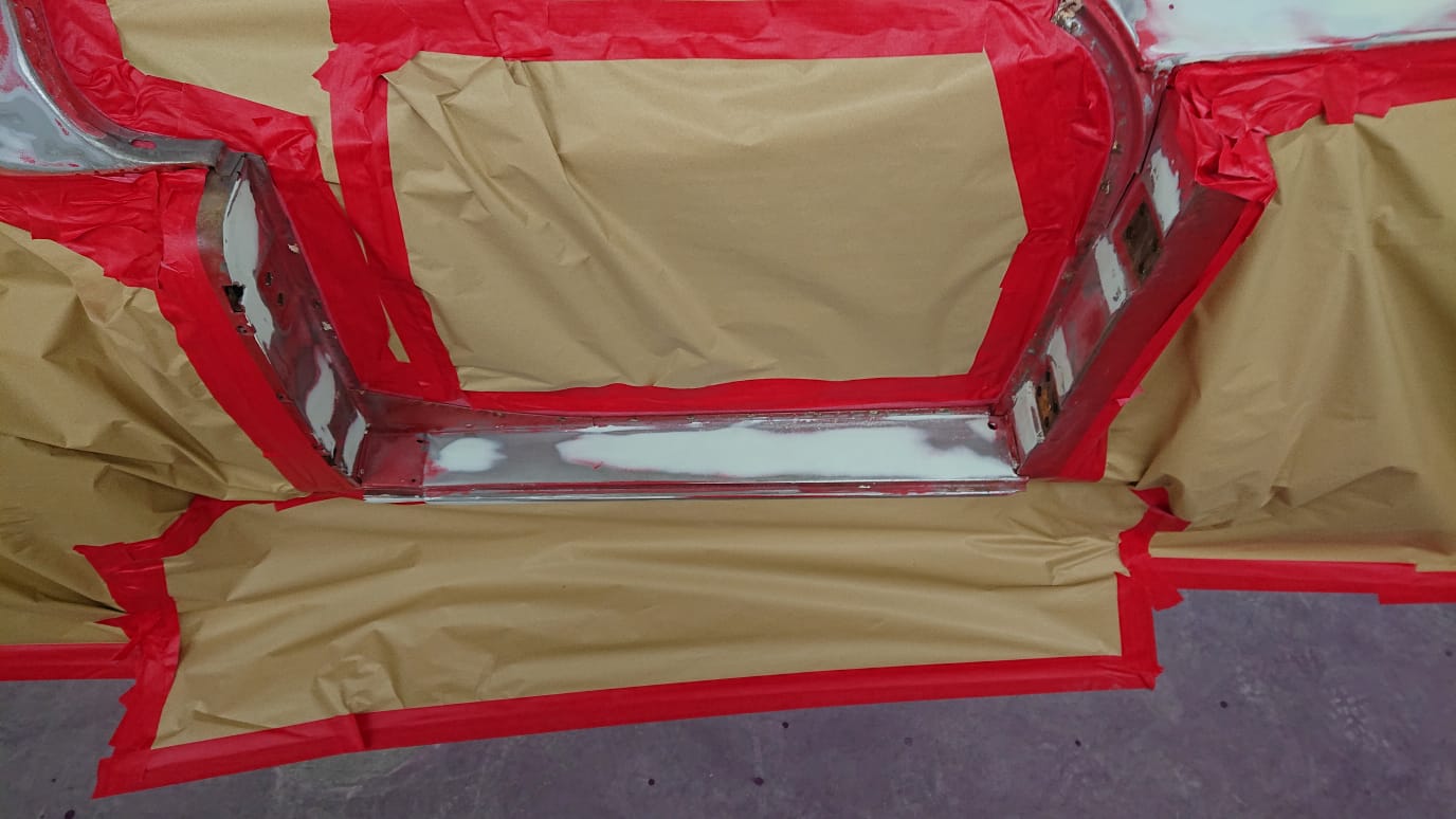 1960 MGA Chris PanelsPrimedWhite GuideCoatOverThem ColouredRaptorInside CompletedPrimerStage41 1