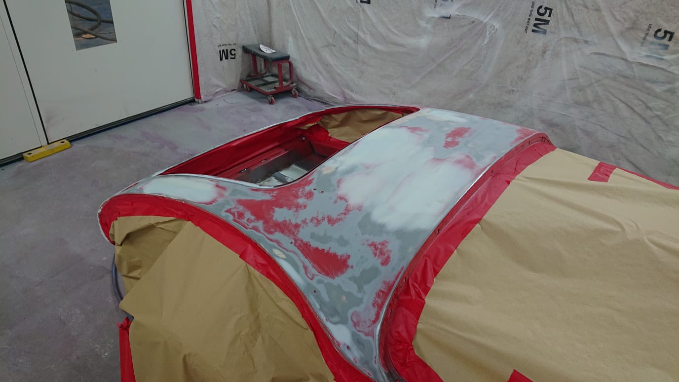 1960 MGA Chris PanelsPrimedWhite GuideCoatOverThem ColouredRaptorInside CompletedPrimerStage47 1