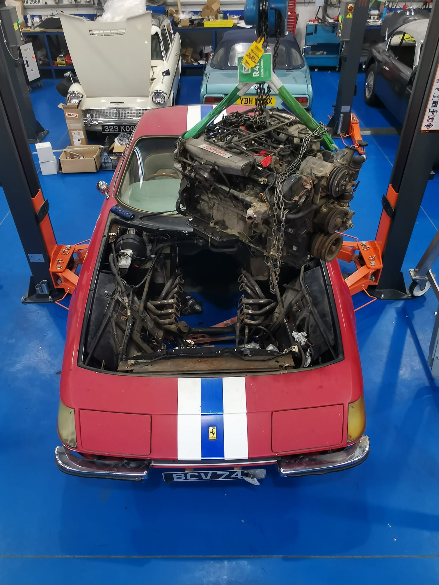 1979 Arrow Ferrari Daytona Engine removal Ady Mauro Tom11 1