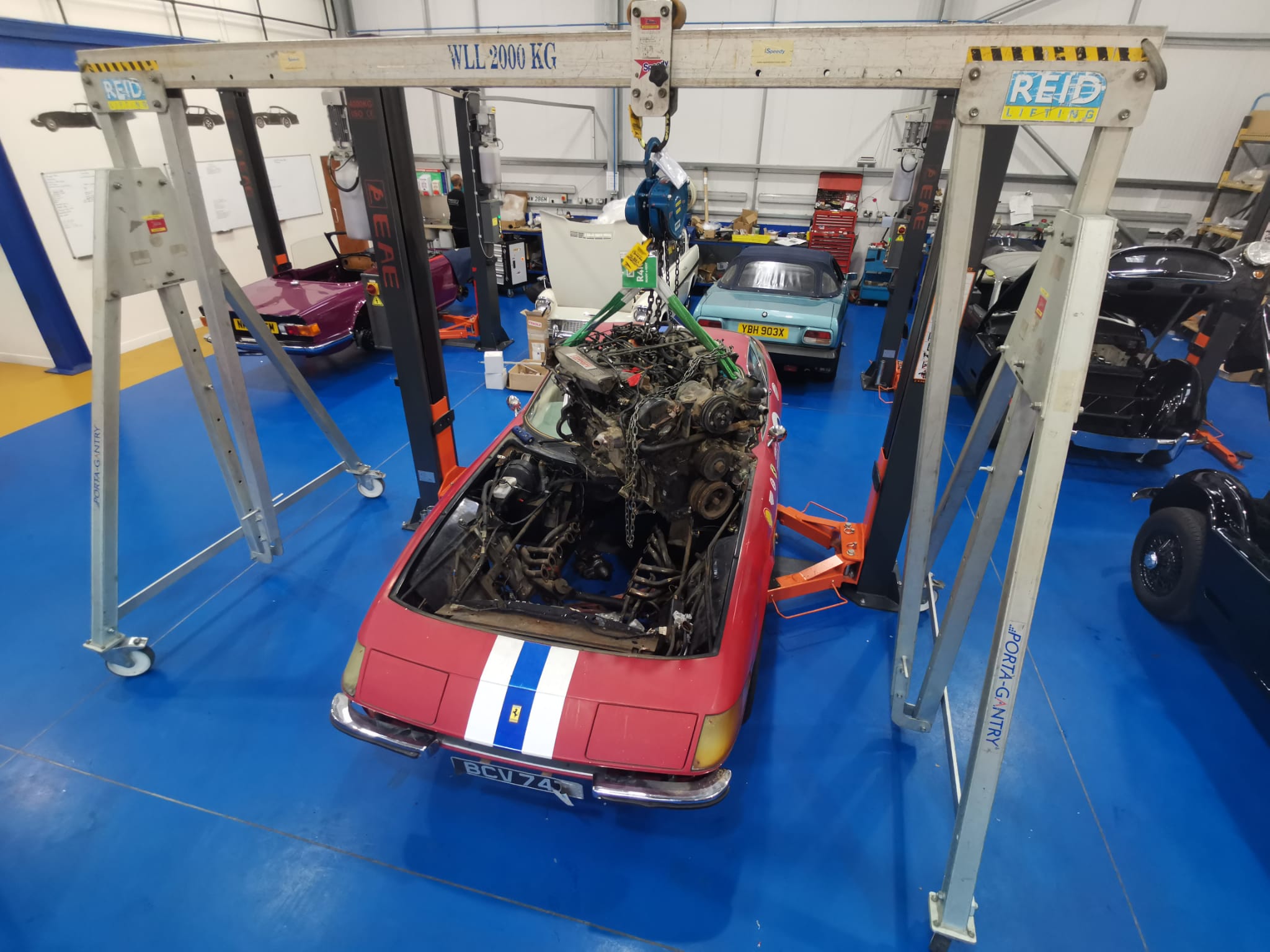 1979 Arrow Ferrari Daytona Engine removal Ady Mauro Tom13 1
