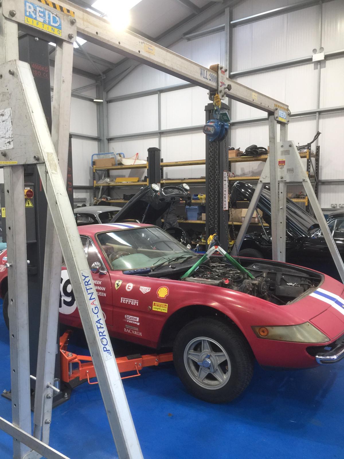 1979 Arrow Ferrari Daytona Engine removal Ady Mauro Tom3 1