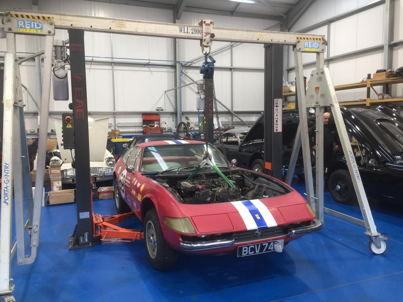 1979 Arrow Ferrari Daytona Engine removal Ady Mauro Tom4 1
