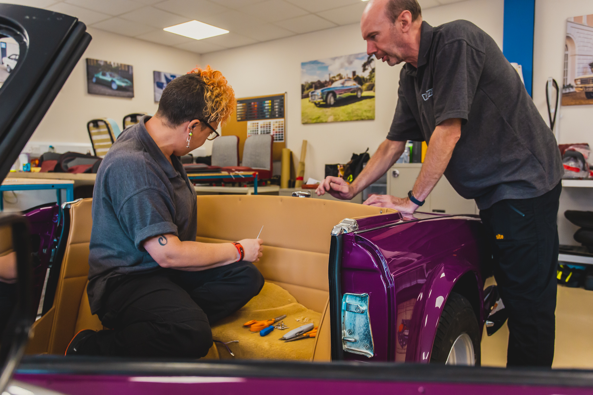 TR6 Magenta in trim shop2 1