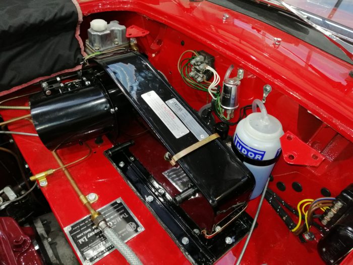 1960 MGA Heater box and engine install 1 700x525 1