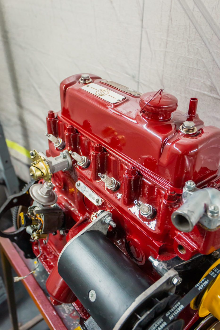 1960 MGA engine painted 2