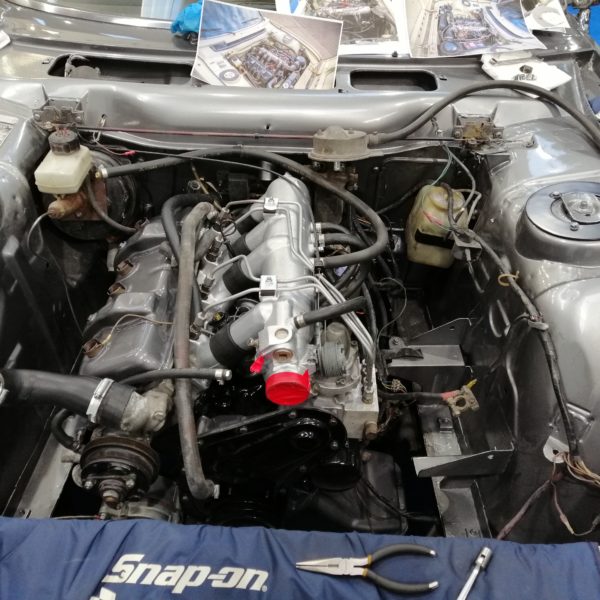 Peugeot 504 Engine going in Ady 2 600x600 2