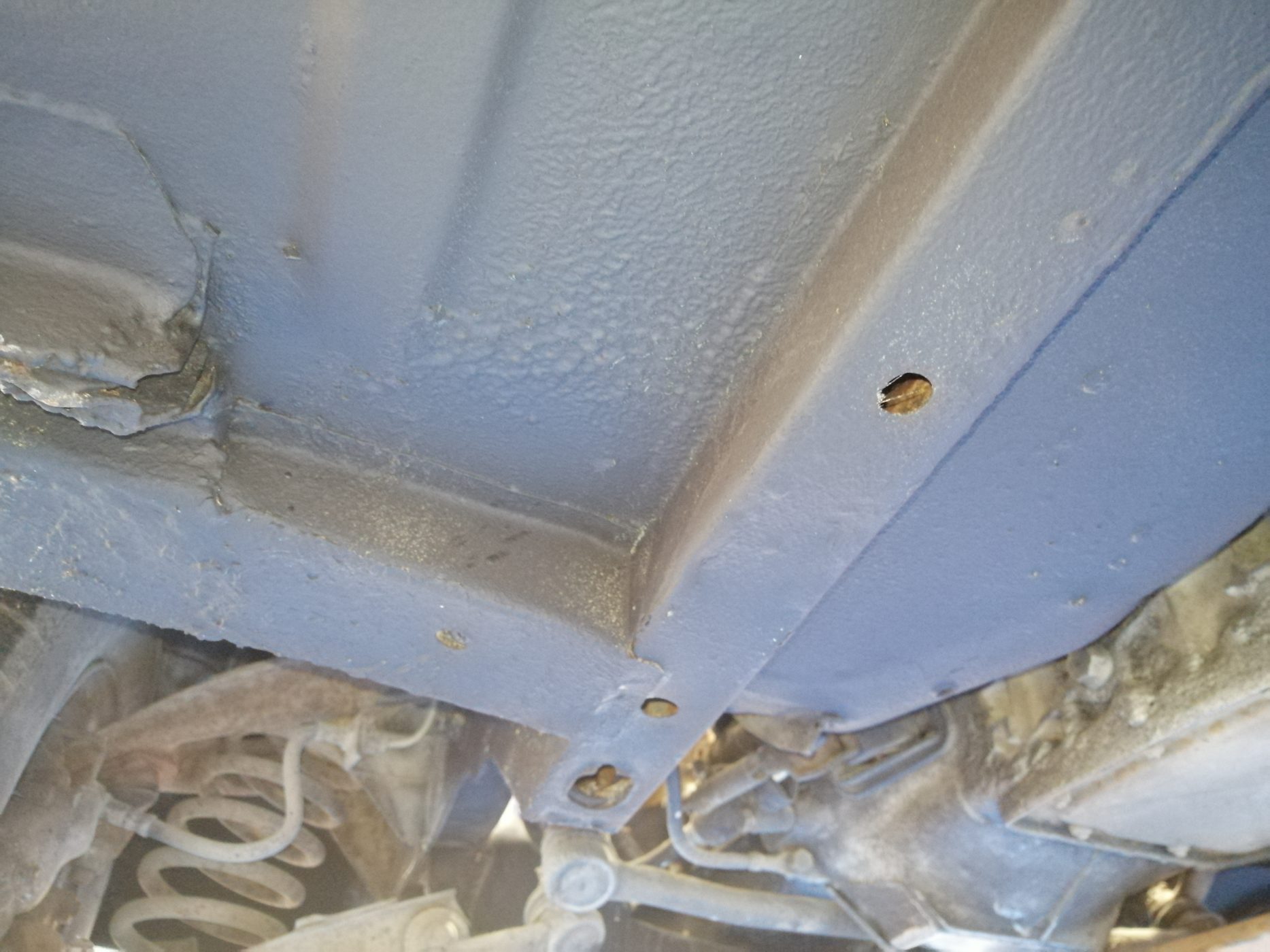 Lada underside blacked up and collapsed shock 4 1