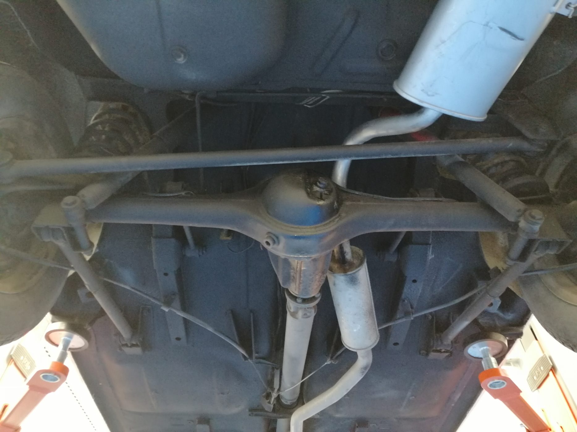 Lada underside blacked up and collapsed shock 7 1