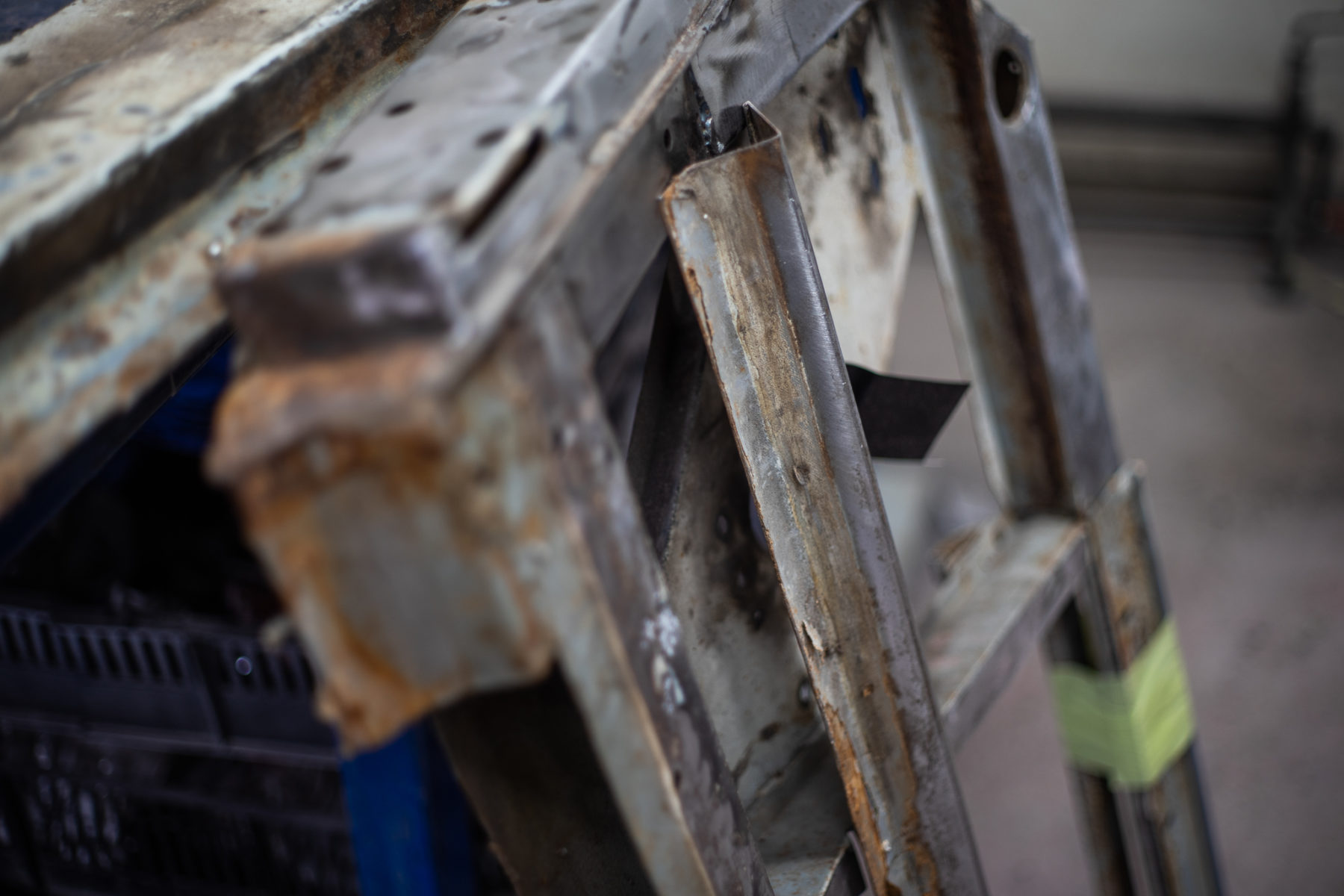 PR Jensen corroded door frames ready to sandblast 03 1
