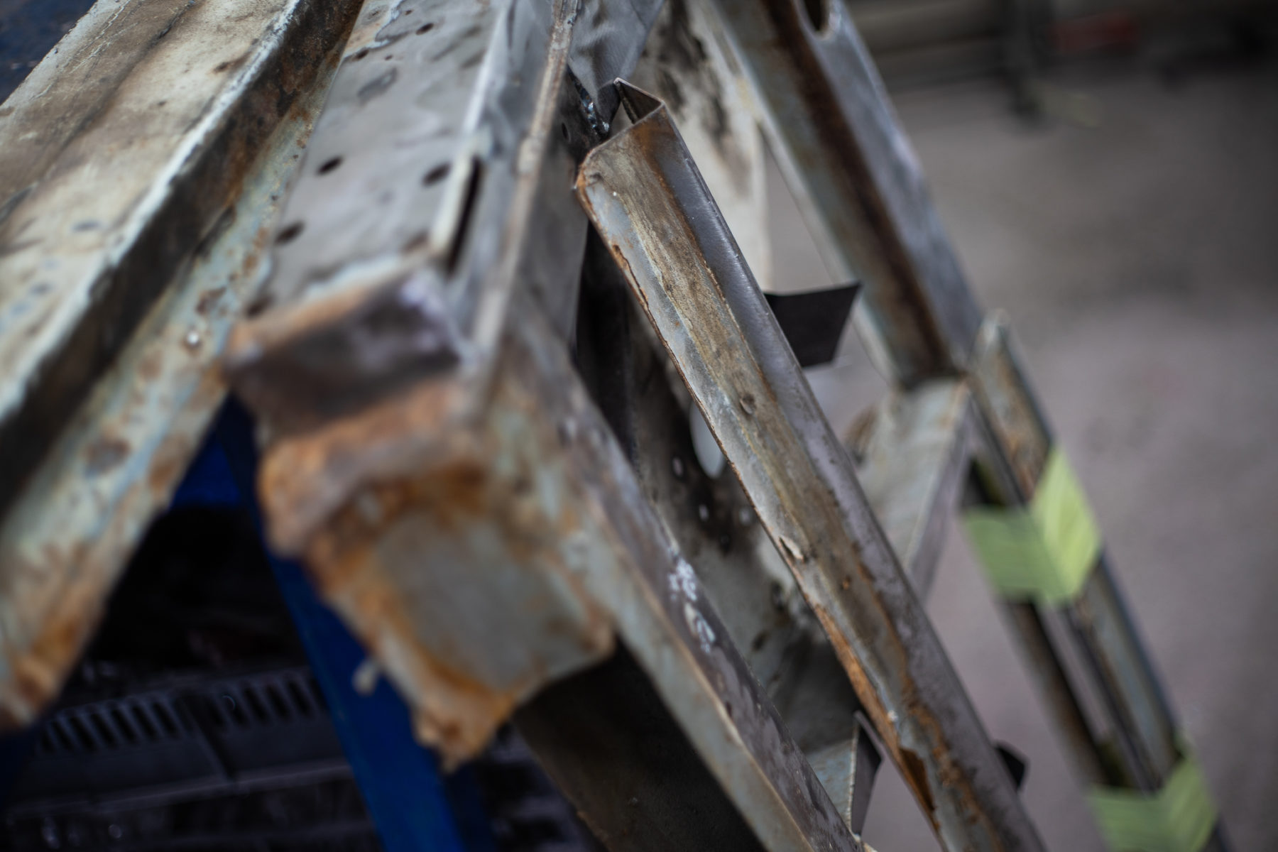 PR Jensen corroded door frames ready to sandblast 04 1
