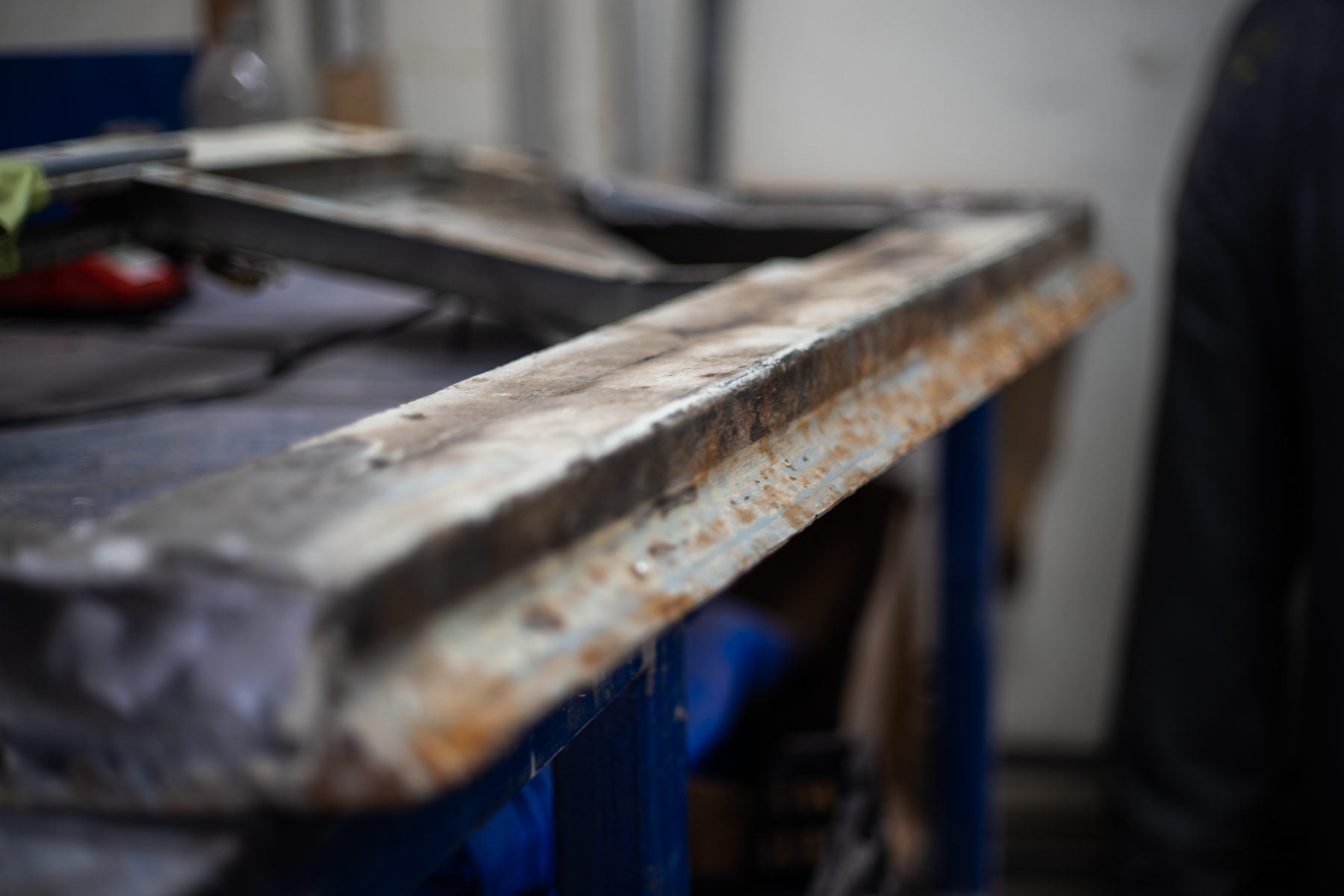 PR Jensen corroded door frames ready to sandblast 10 1