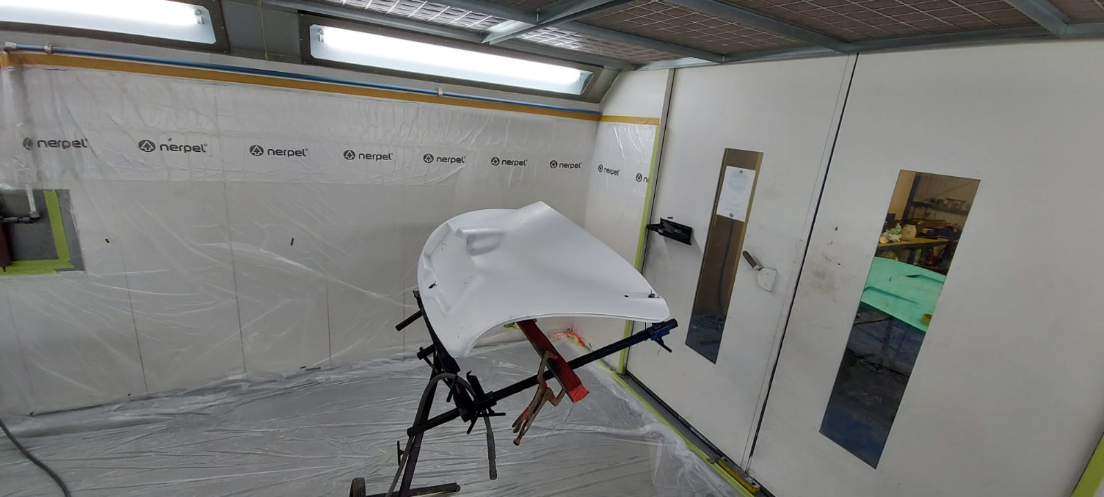 01032021 Peony Red 1960 Jensen 541S Bonnet primed and painted 6