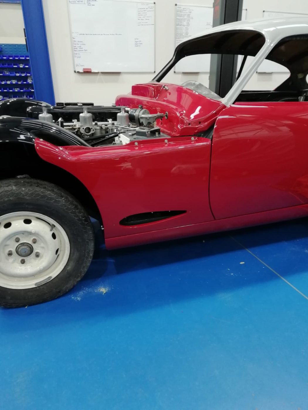 12 03 2021 1960 Peony Red Jensen doorr wing and sill fitted 2 2