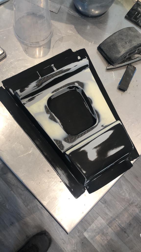 31.03.2021 1973 White Jaguar E Type bonnet stripped and bumper welded 17 1