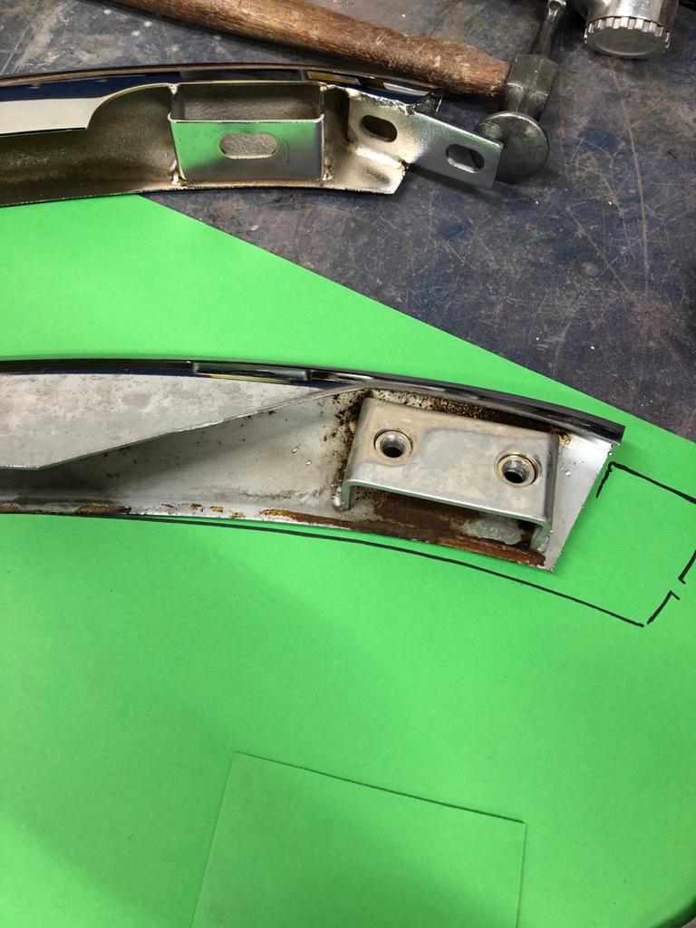 31.03.2021 1973 White Jaguar E Type bonnet stripped and bumper welded 24 1