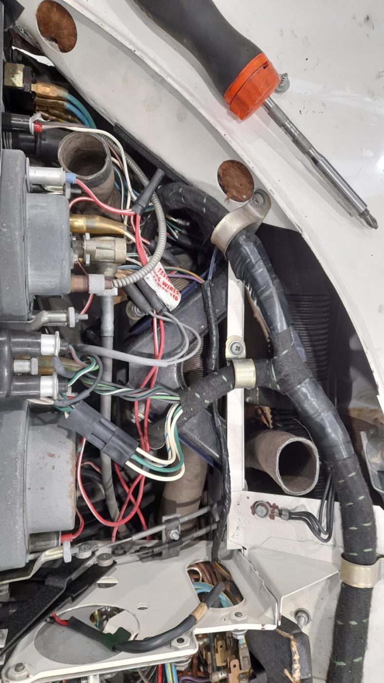 09042021 White Jag etype wiring loom removal 1 1