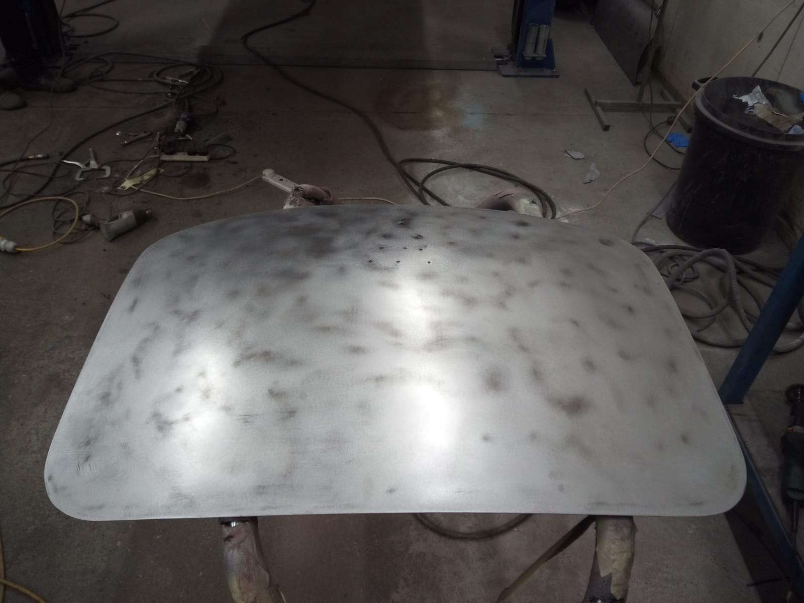 04052021 Jaguar e type panels stripes back to bare metal and given a protective rust proof coating 14