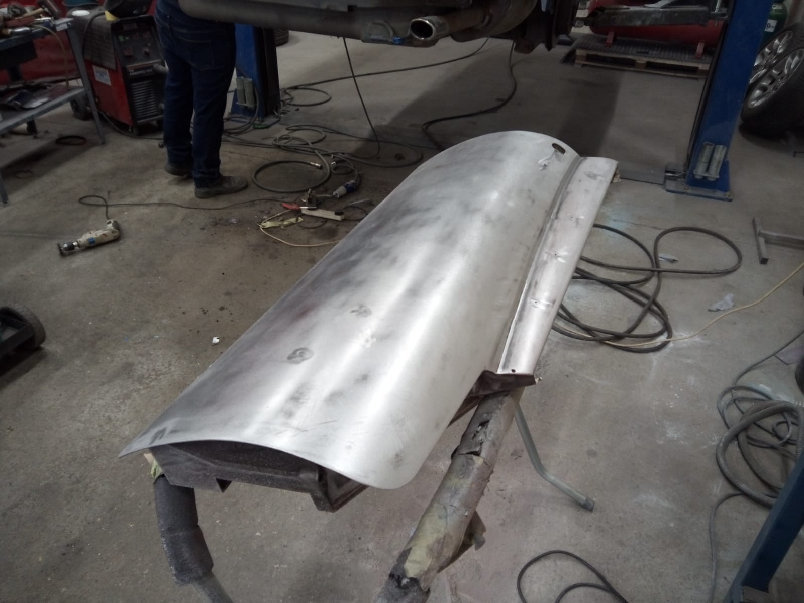 04052021 Jaguar e type panels stripes back to bare metal and given a protective rust proof coating 7 1