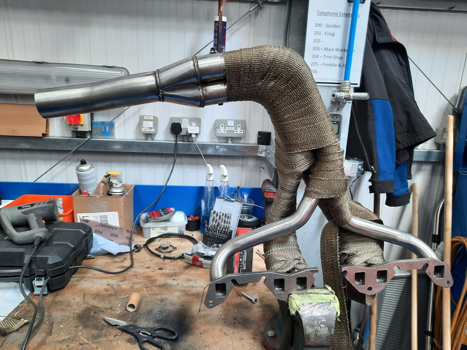 04052021 TR5 heat wrapping exhaust 1