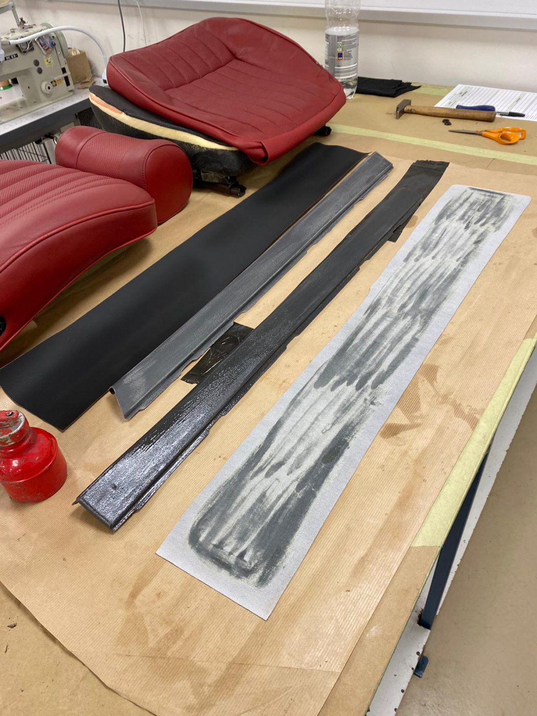 20042021 Nissan Patrol glueing new vinyl covers to door cappings 3