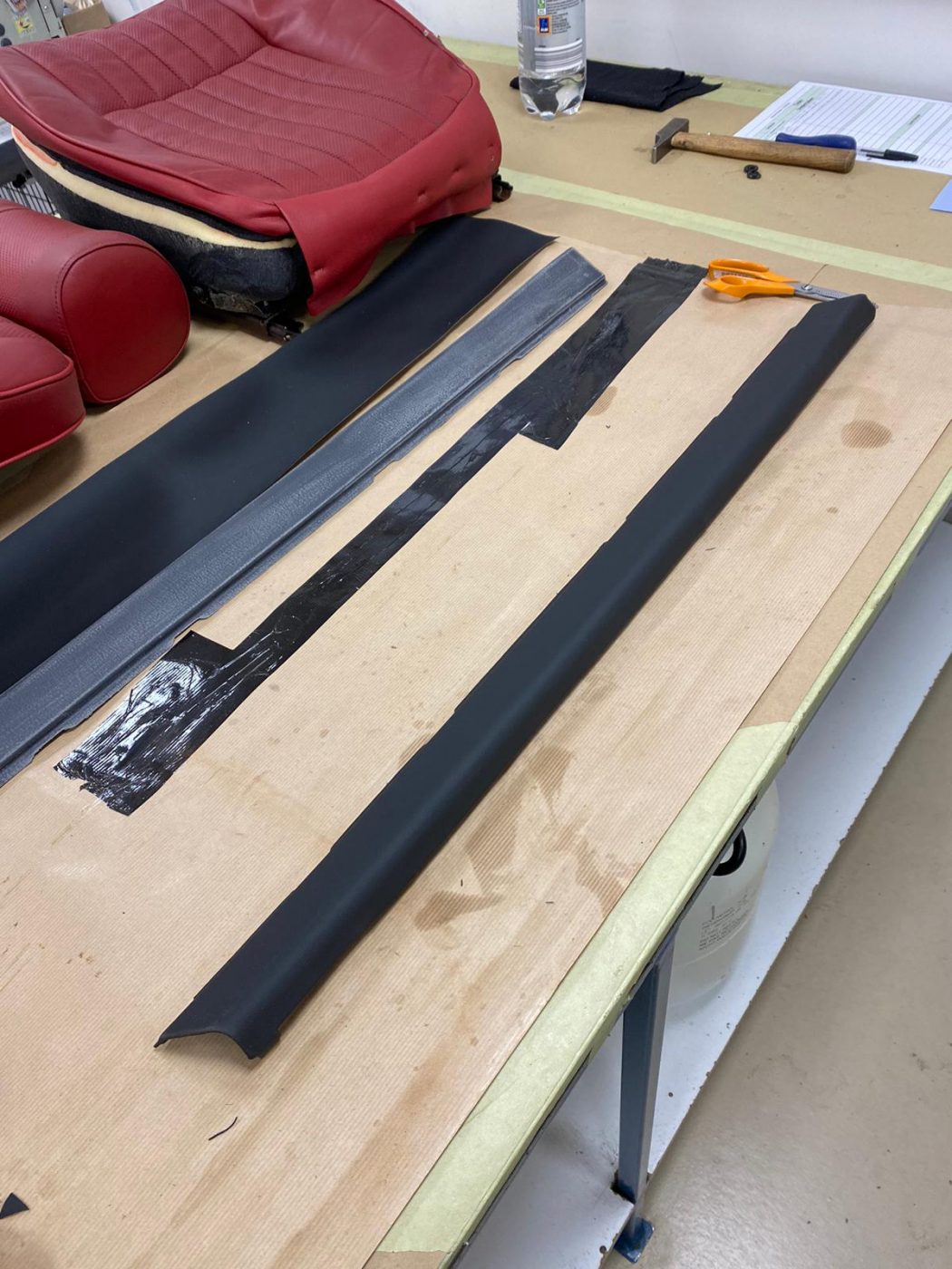 20042021 Nissan Patrol glueing new vinyl covers to door cappings 5