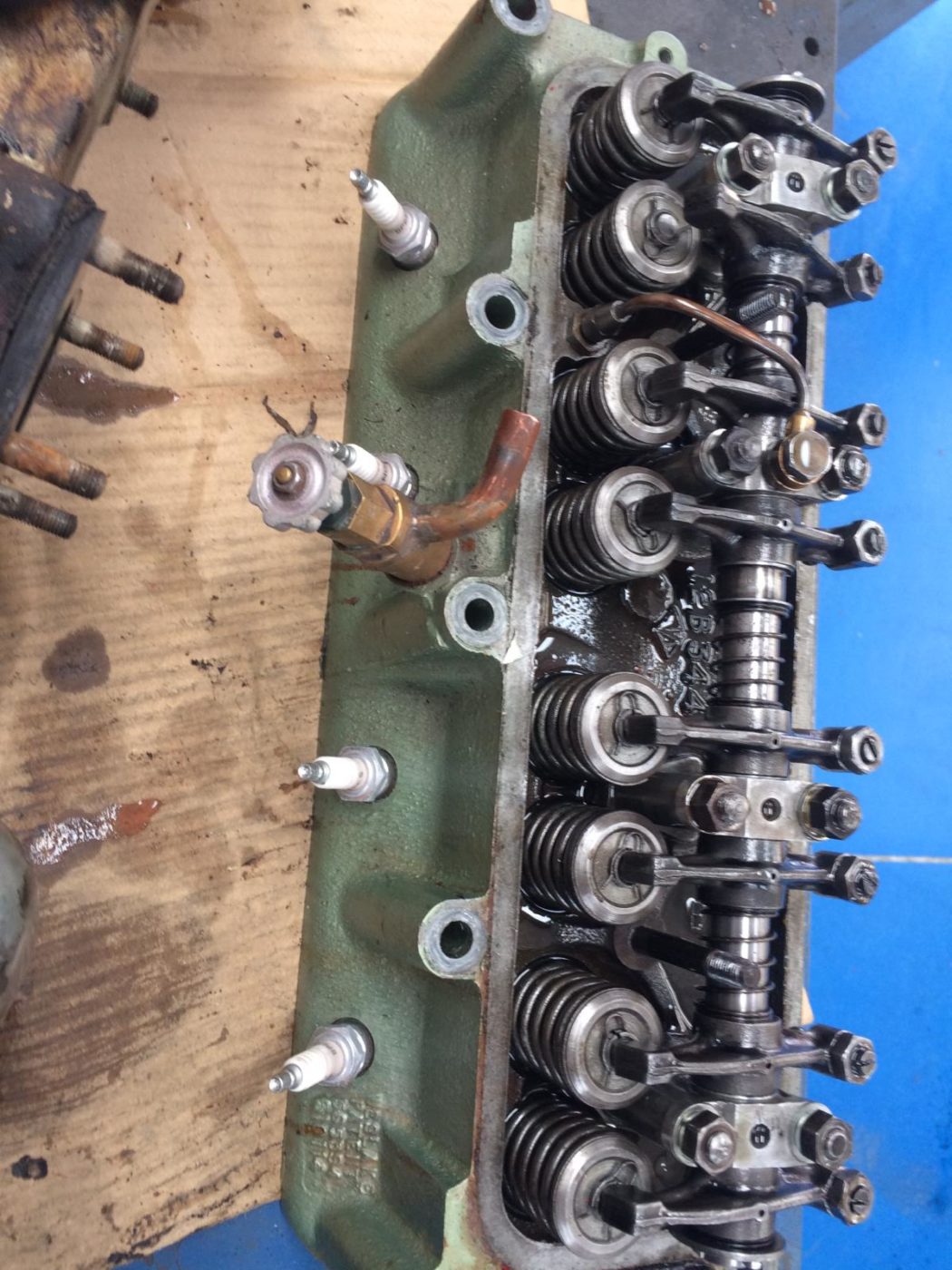 Red healey 100 head removed 1