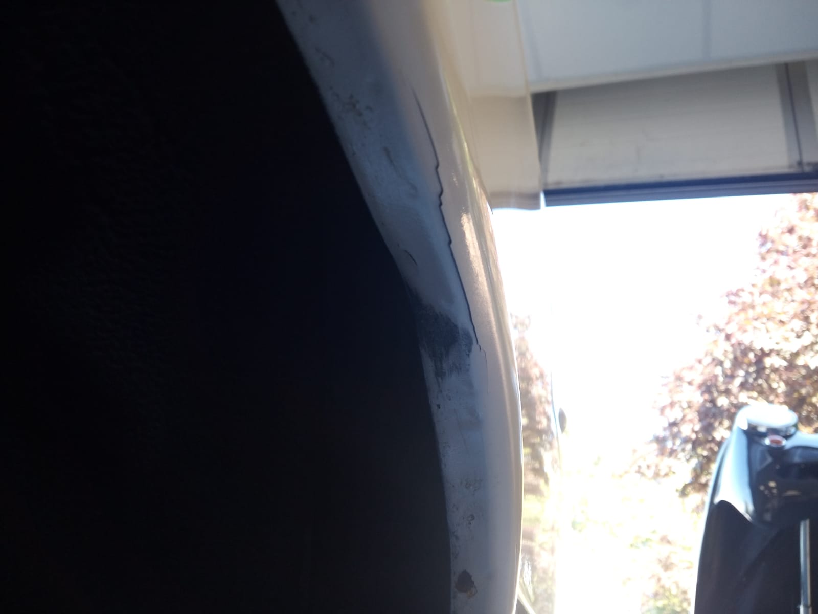 03062021 Lada rear wheel arch damaged from loosing rear wheel whilst driving repaired primed and painted 11 2