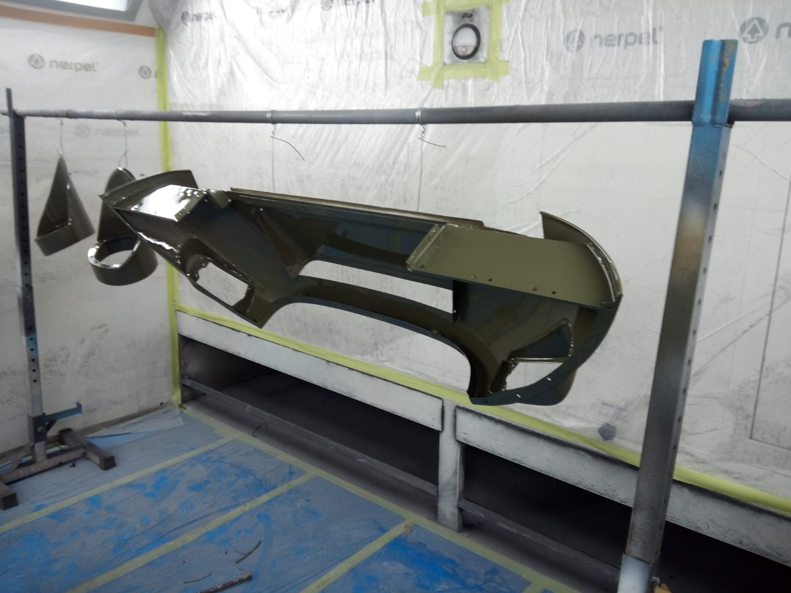 14062021 White Jag e type bonnet stripped down and in epoxy primer 14 1