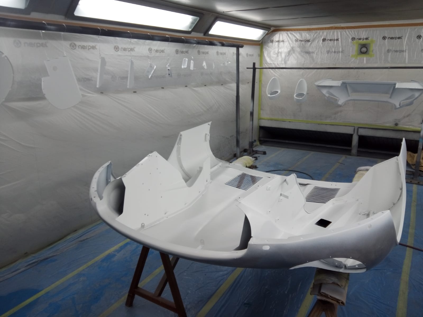 14062021 White Jag e type bonnet stripped down and in epoxy primer 3 1
