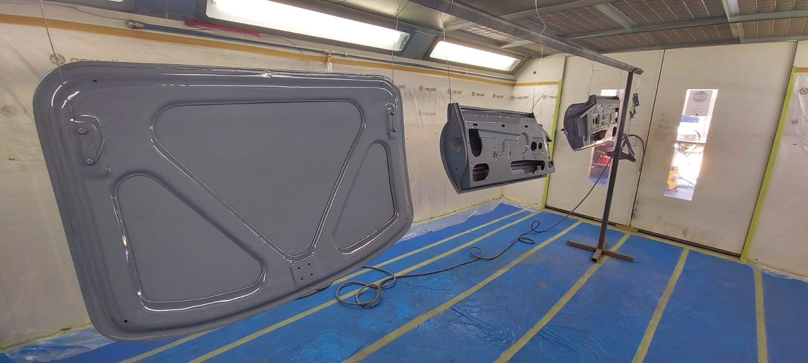 16062021 White etype panels for the e type in bare metal ready for epoxy primer and bit in epoxy primer 1 1