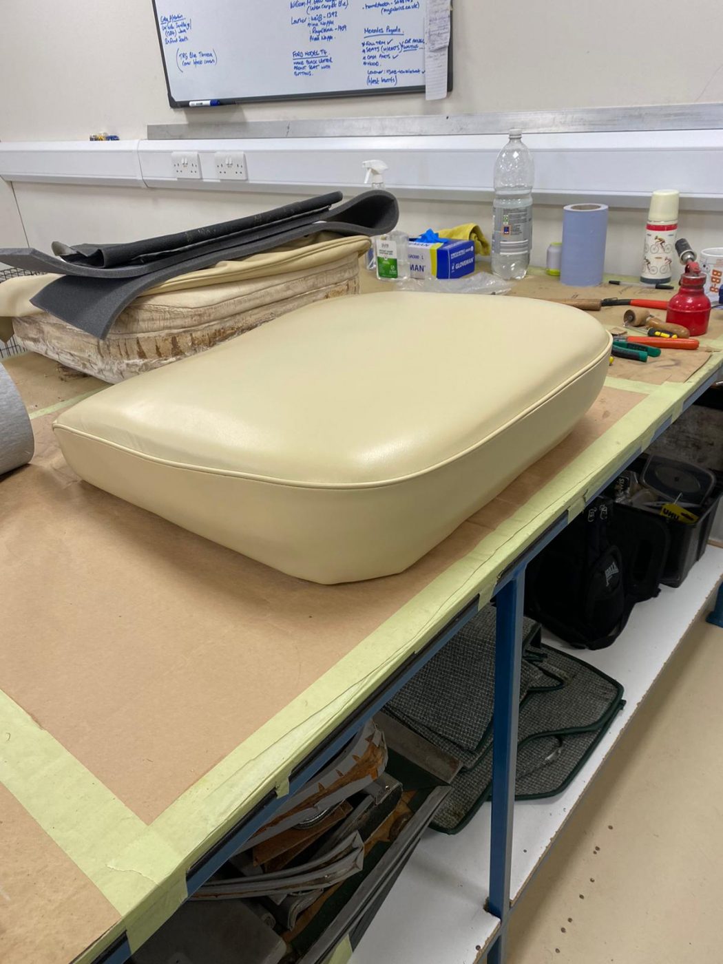18052021 Bentley fitting new cover to front base seat 10 1