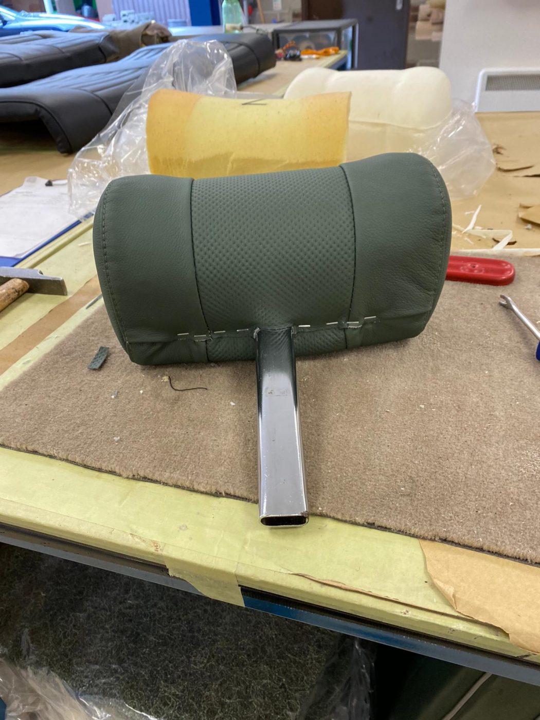 18062021 Jaguar E Type fitting squab cover to frame 12 1