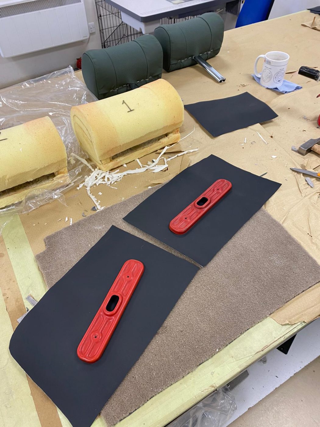 18062021 Jaguar E Type fitting squab cover to frame 13 1