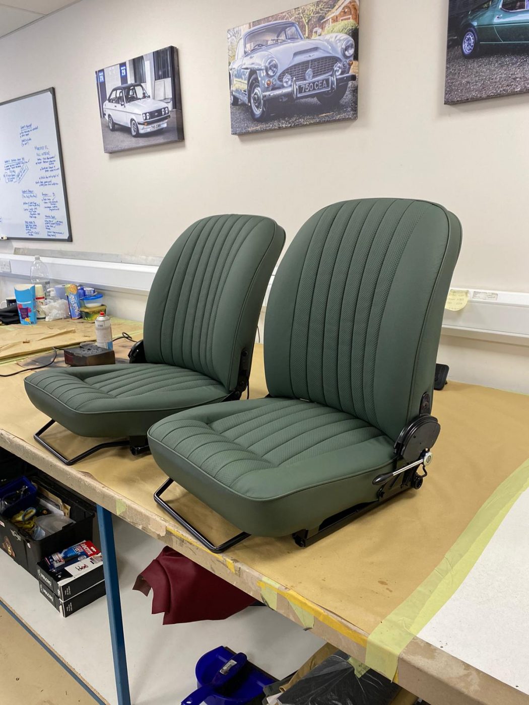 18062021 Jaguar E Type fitting squab cover to frame 8 1