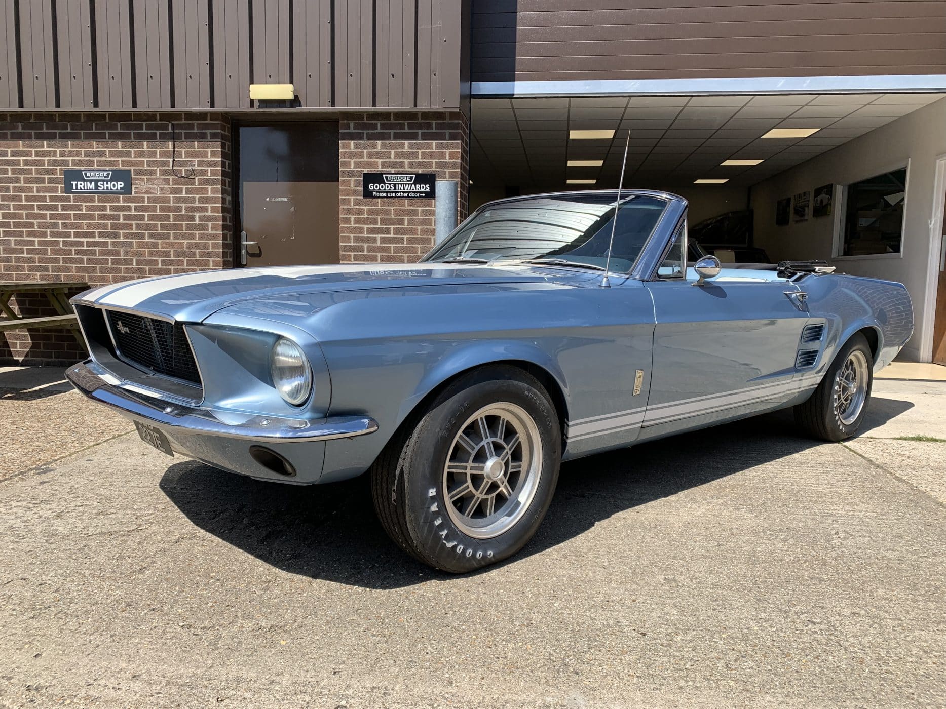 130721 1967 Ford Mustang arriving at our workshops 2 1