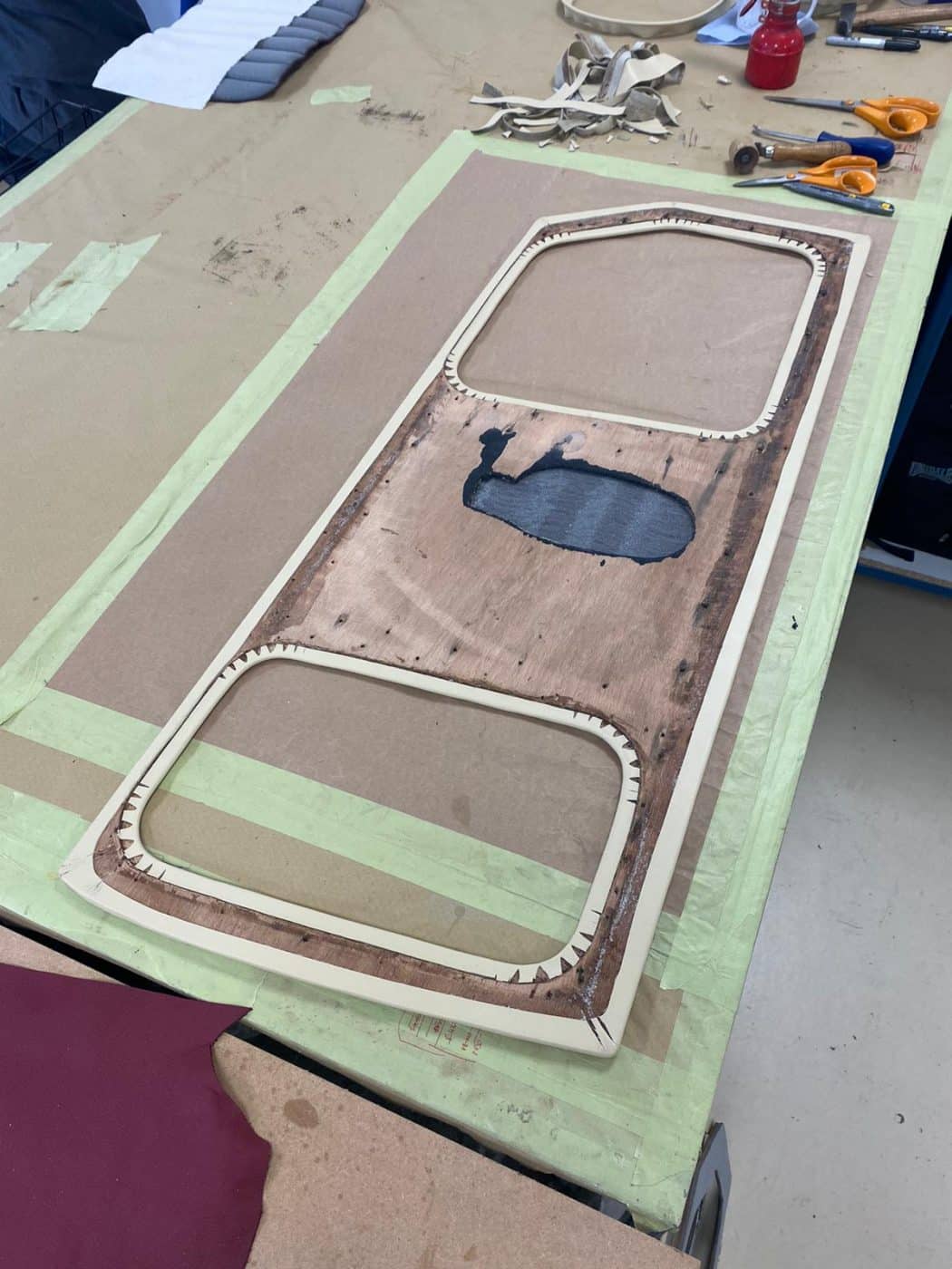 140721 Bentley front door panel before removing to wood section 10