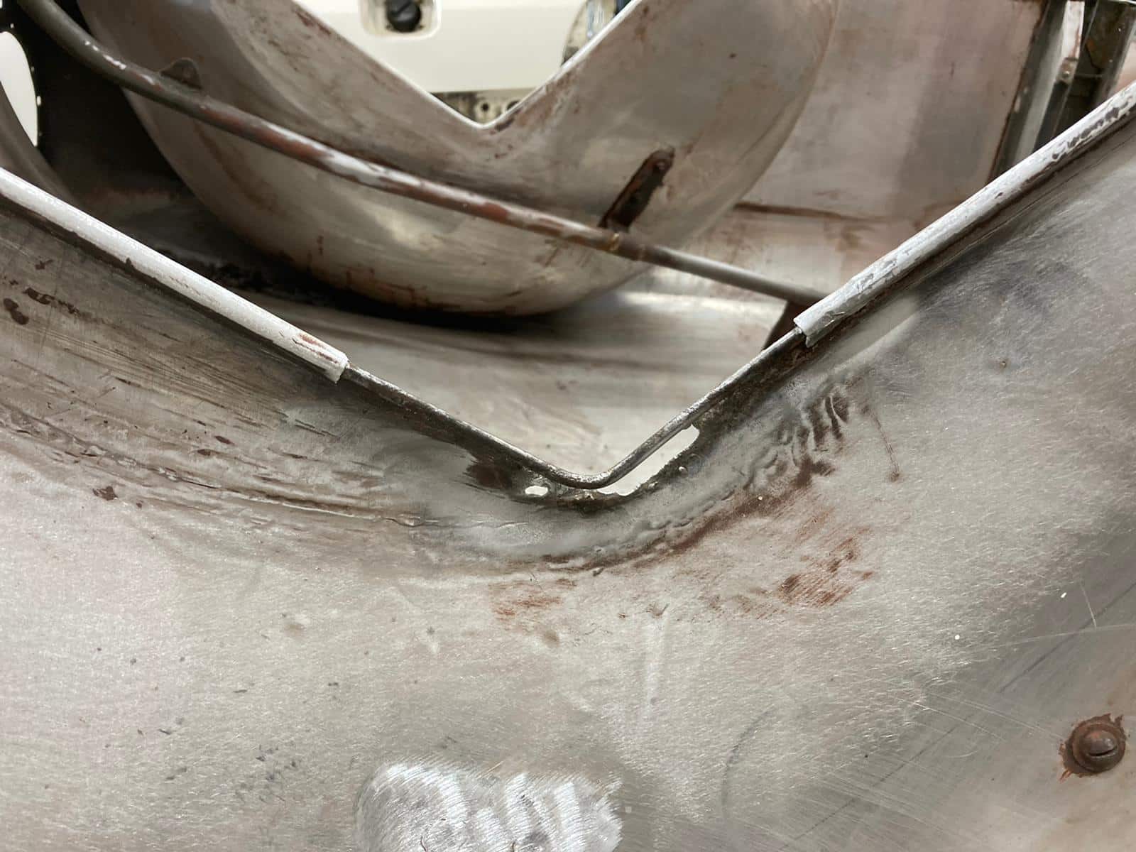 Aston martin DB2 4 fabricating for the bonnet 16 1