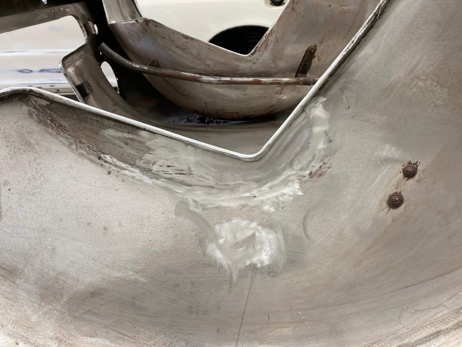 Aston martin DB2 4 fabricating for the bonnet 19 1