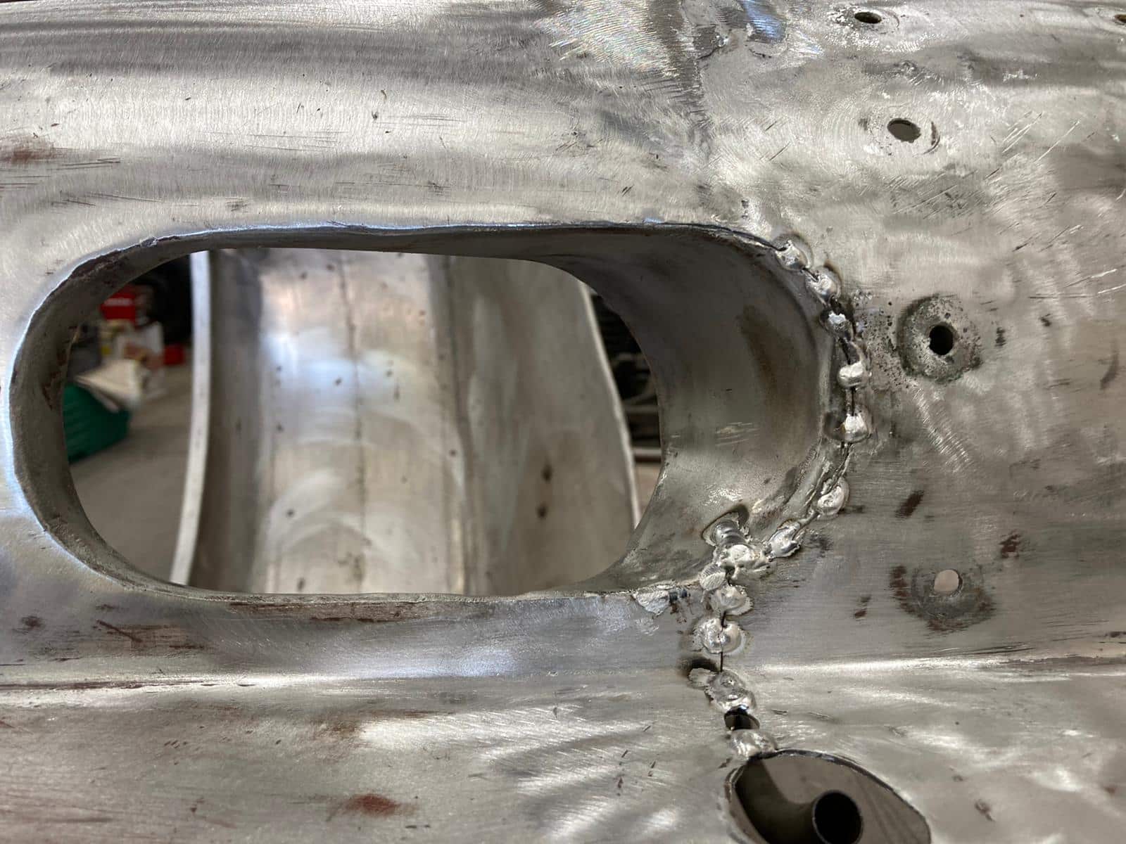Aston martin DB2 4 fabricating for the bonnet 8 1
