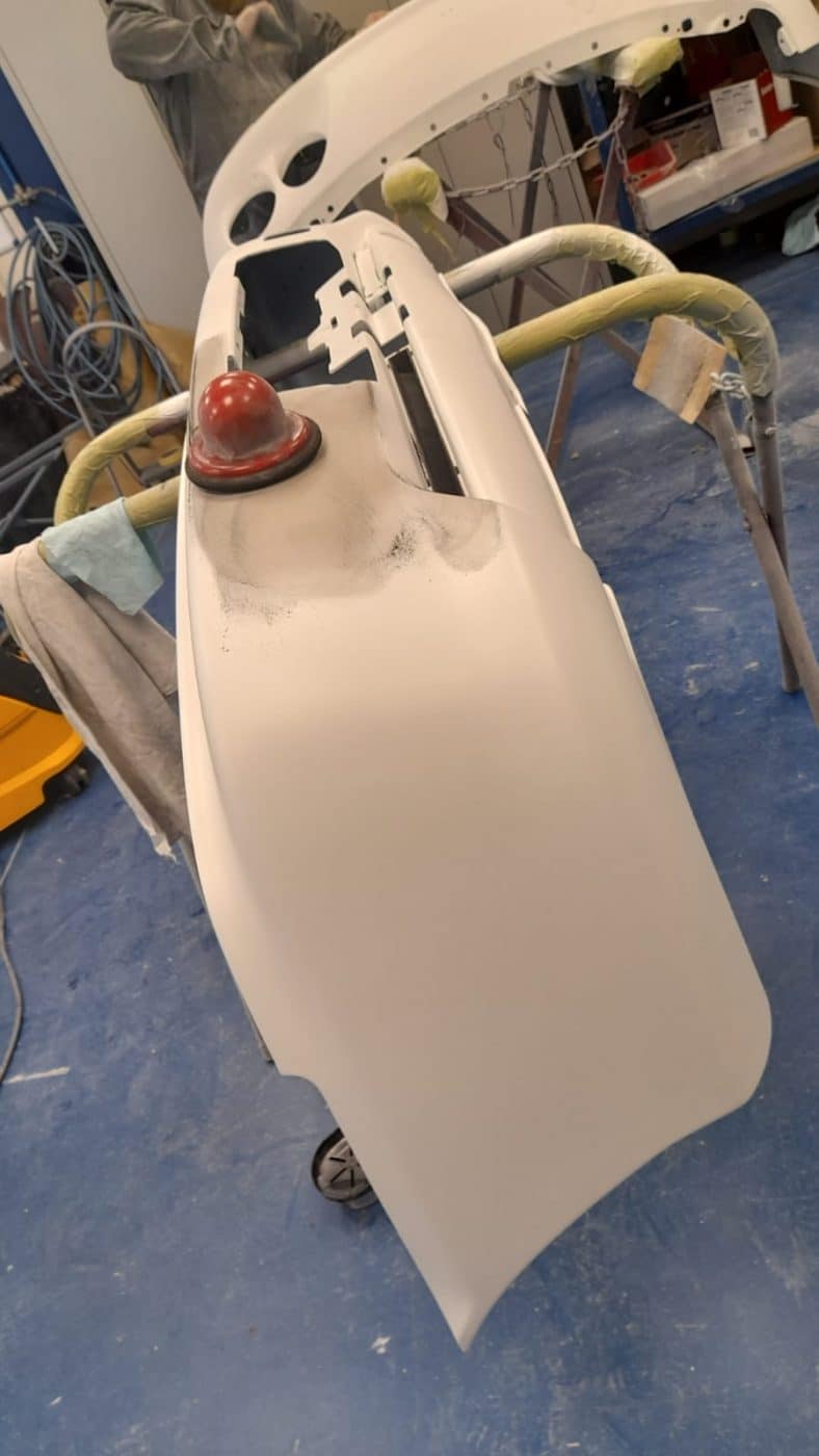 Honda Integra pannels being sanded after priming 10 1