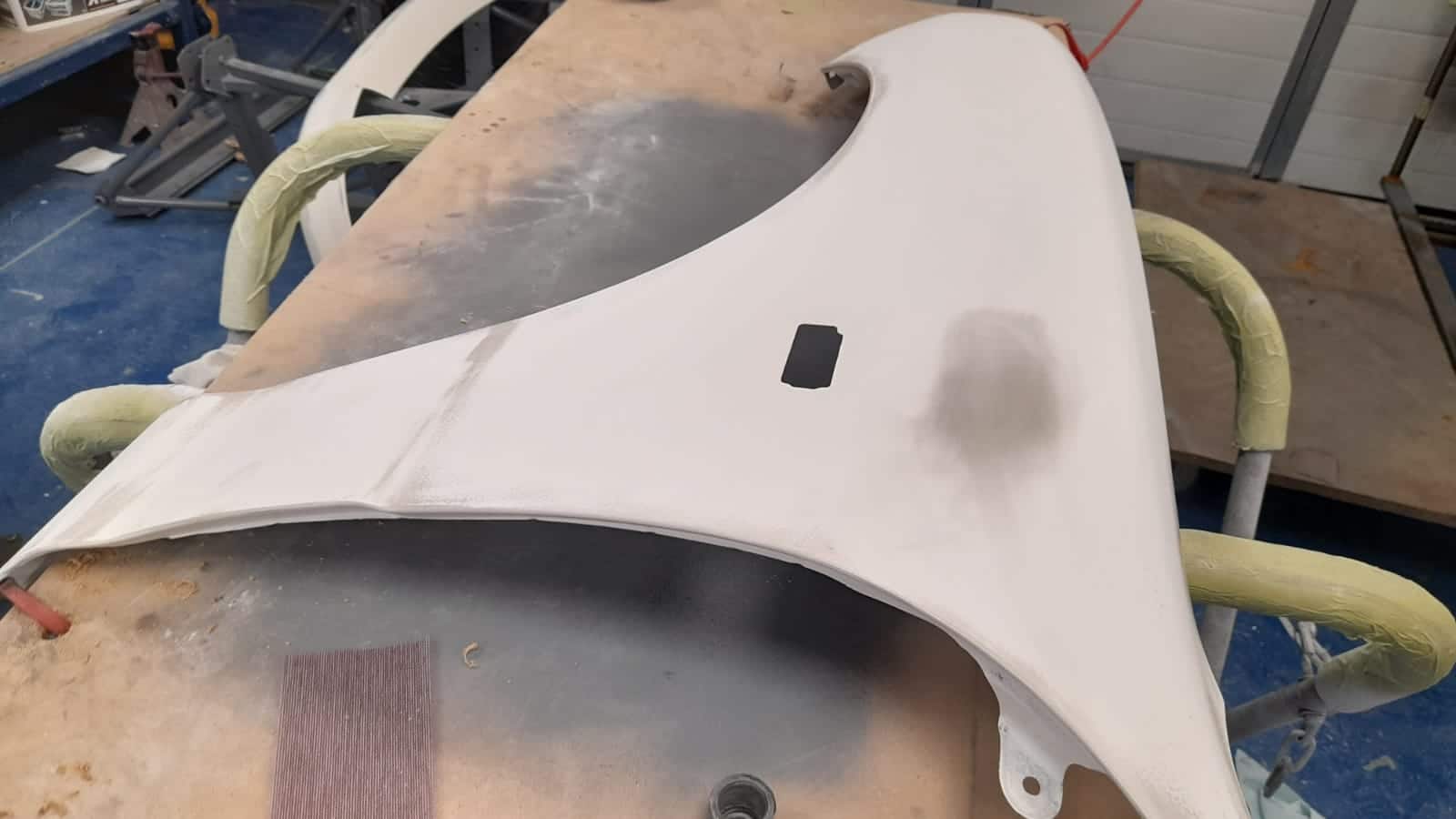 Honda Integra pannels being sanded after priming 18 1