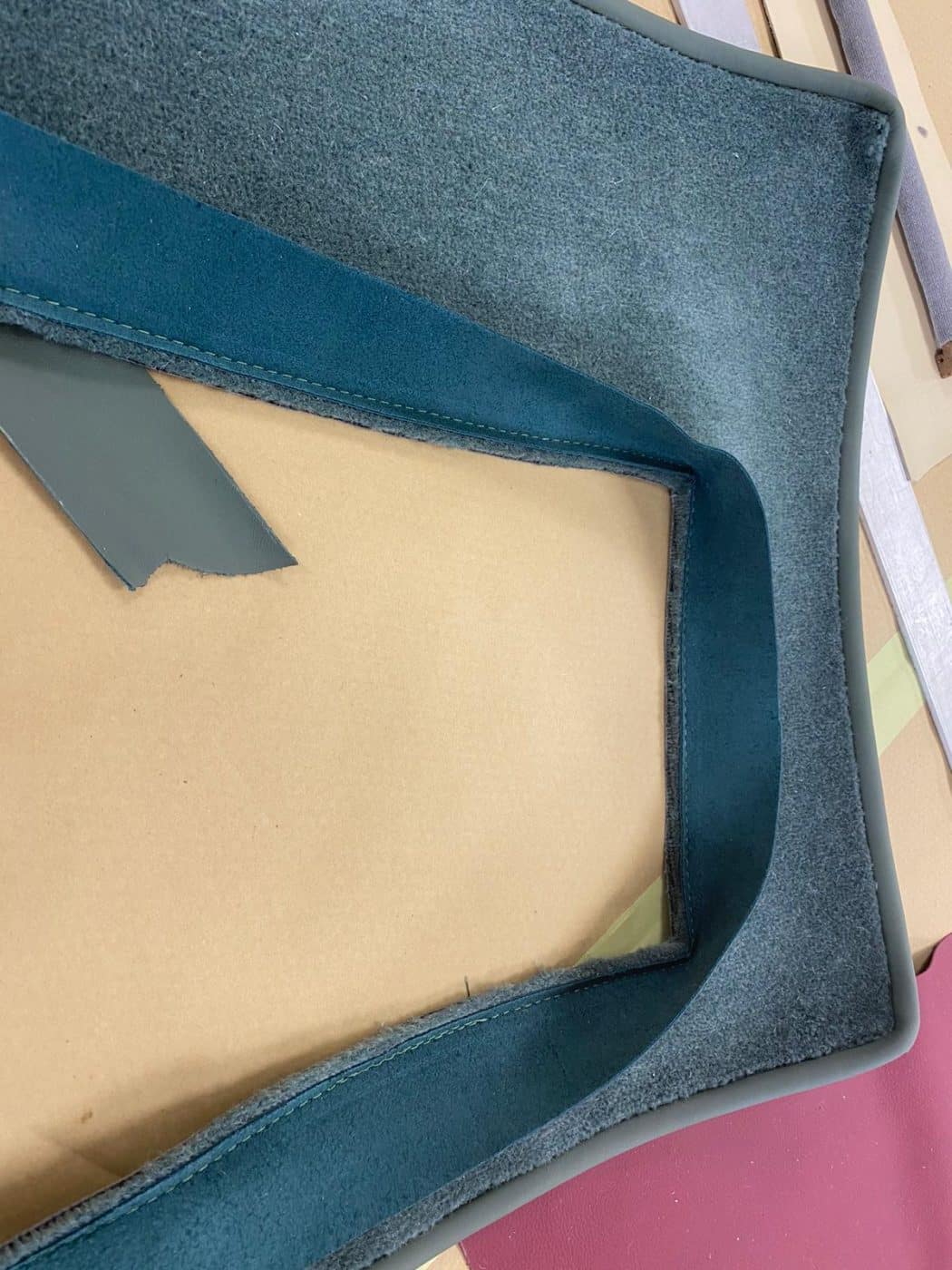 Jaguar E Type Series 1.5 1968 making new front carpets 4 1 1