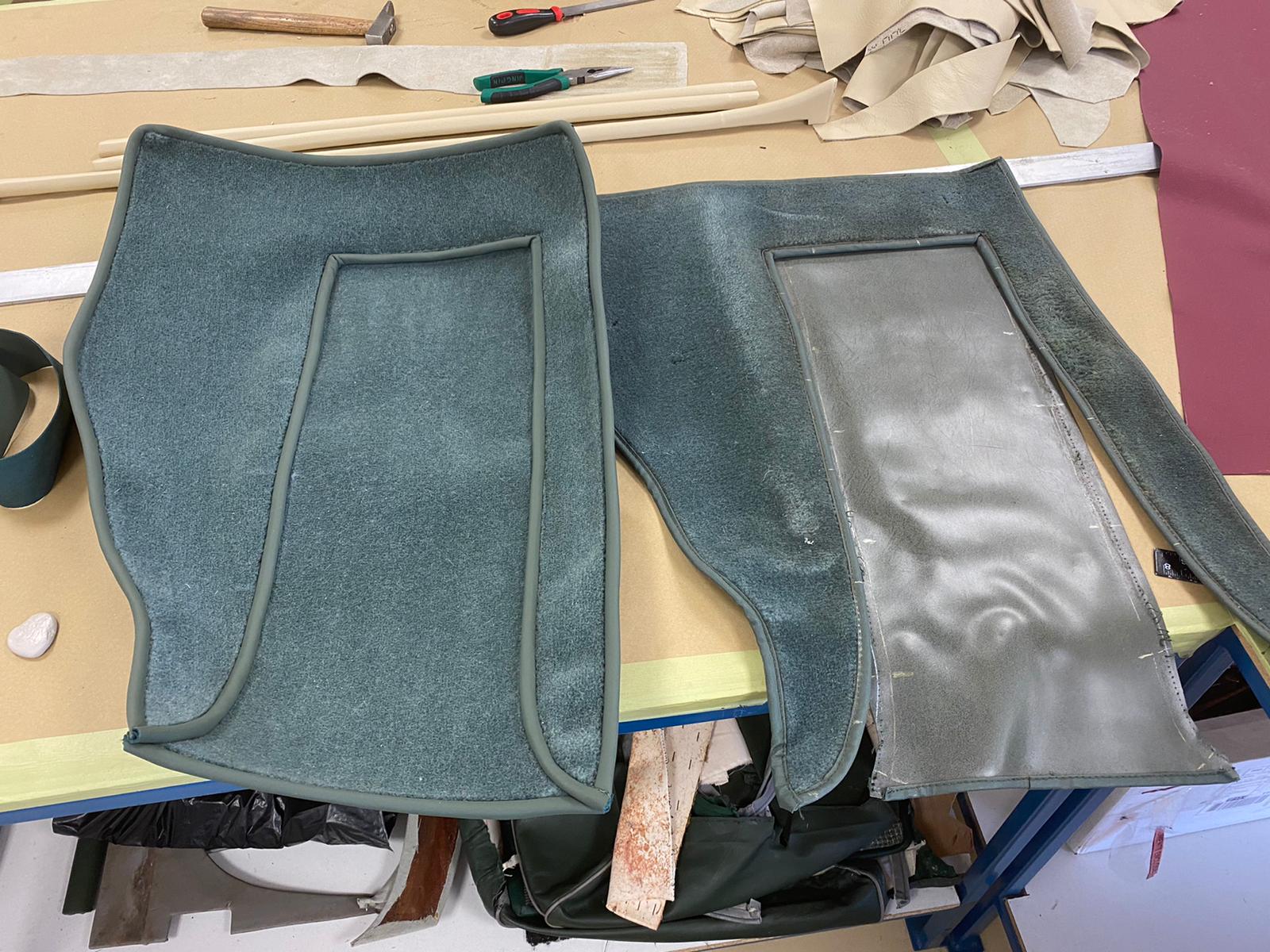 Jaguar E Type Series 1.5 1968 making new front carpets 7 1 1