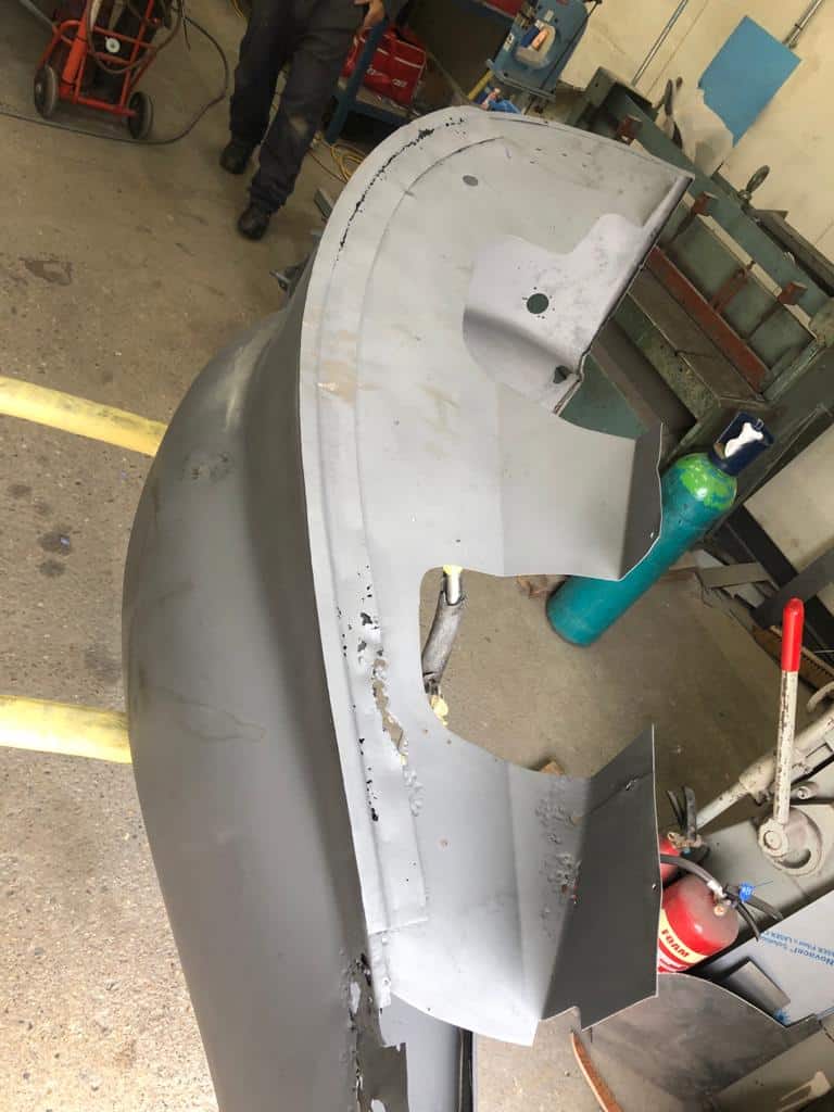 Riley repairs front left wing 29 1
