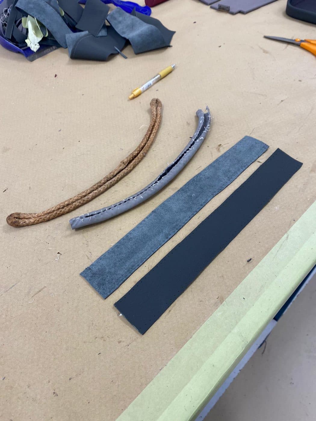 Aston Martin DB2 4 door handle straps sewing 3 1