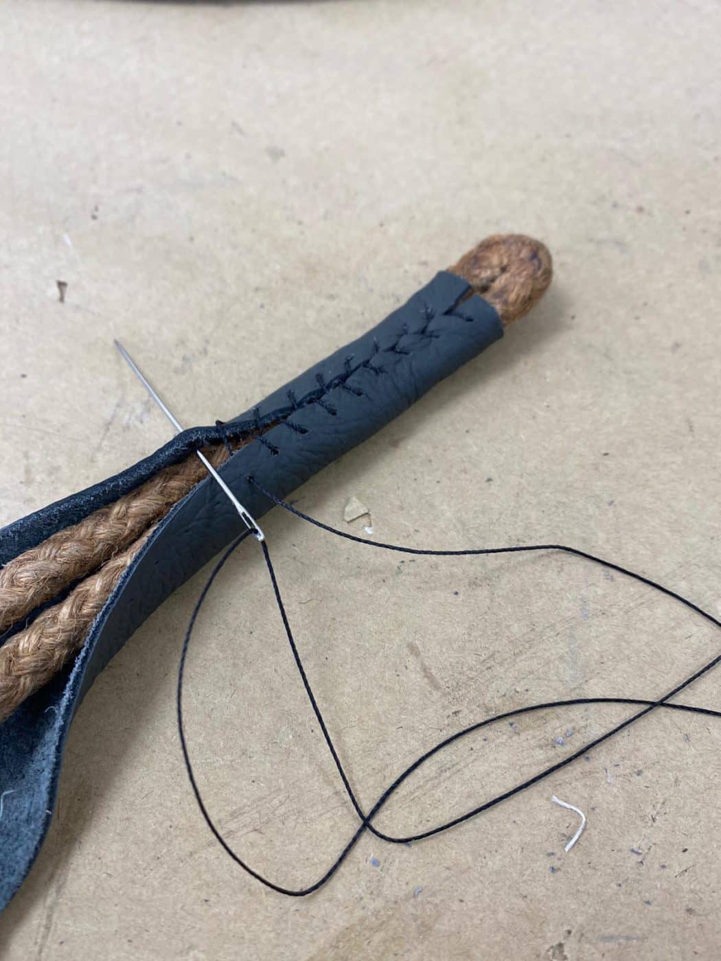 Aston Martin DB2 4 door handle straps sewing 4 1