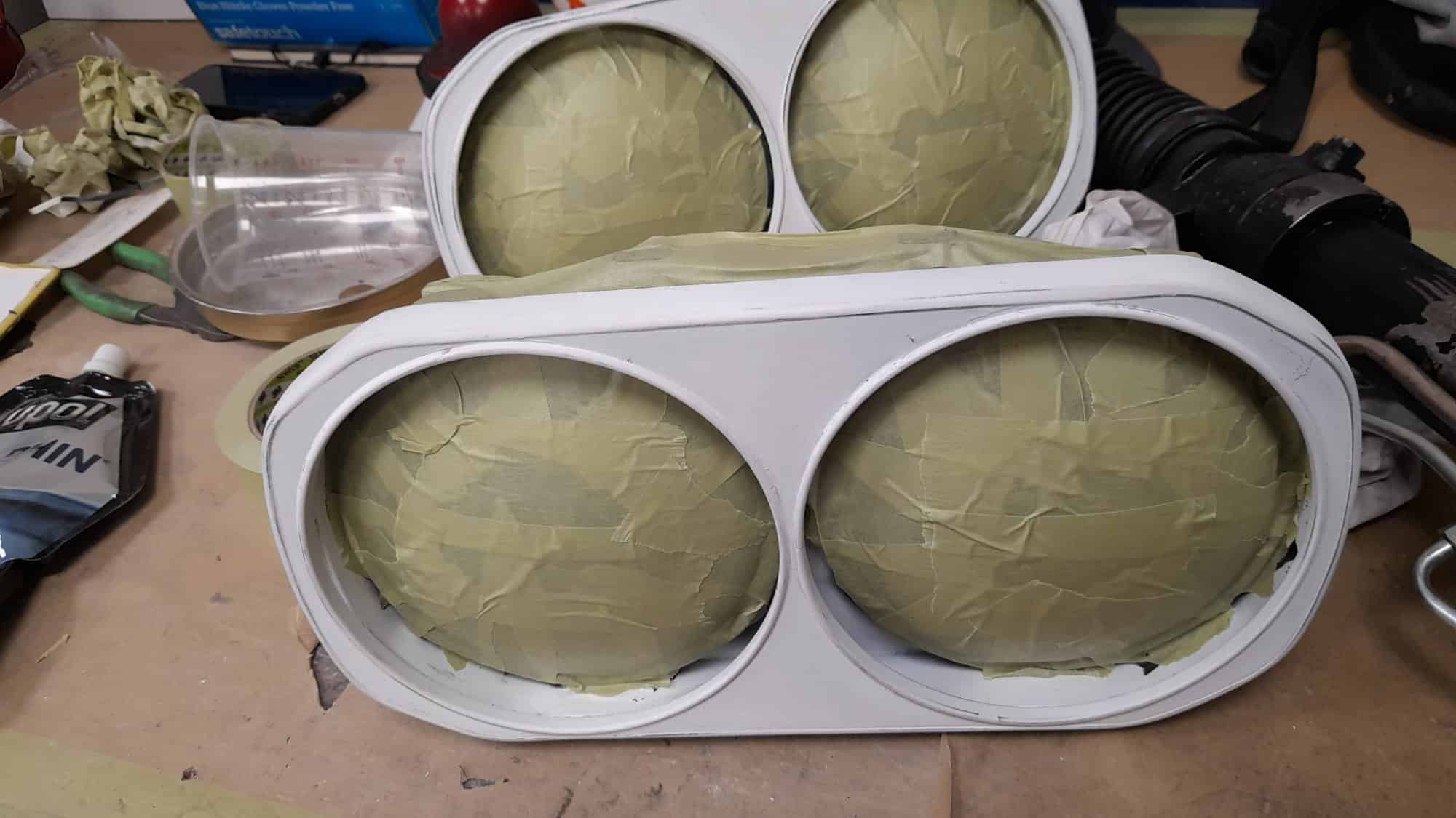 Lancia headlight paint prep 6 1
