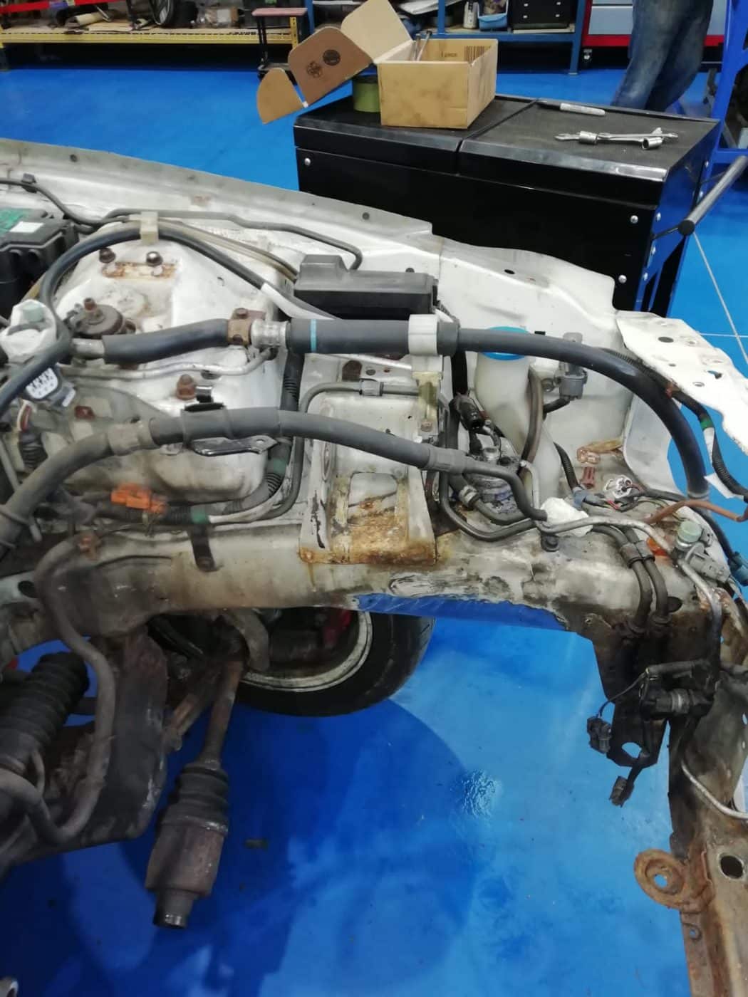 010921 1998 Honda Integra Engine Out Preparing Engine Bay 12 1